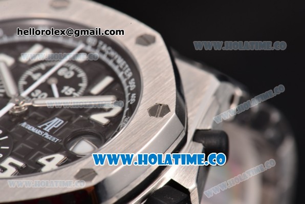 Audemars Piguet Royal Oak Offshore Black Themes Chrono Swiss Valjoux 7750 Automatic Full Steel with Black Dial and White Arabic Numeral Markers - Click Image to Close